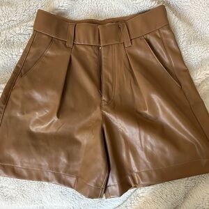 Abercrombie & Fitch Tan Vegan Leather Shorts